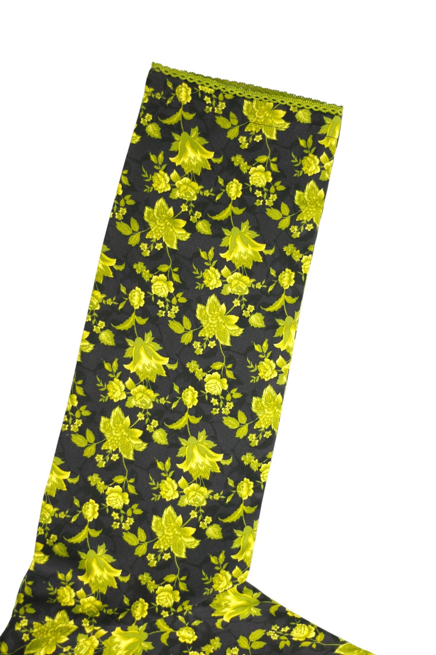 Elegant 3-Piece Printed Linen Banadora Suit with Lace Detailing – Black & Olive Green