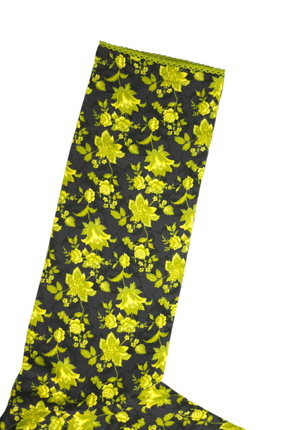 Elegant 3-Piece Printed Linen Banadora Suit with Lace Detailing – Black & Olive Green