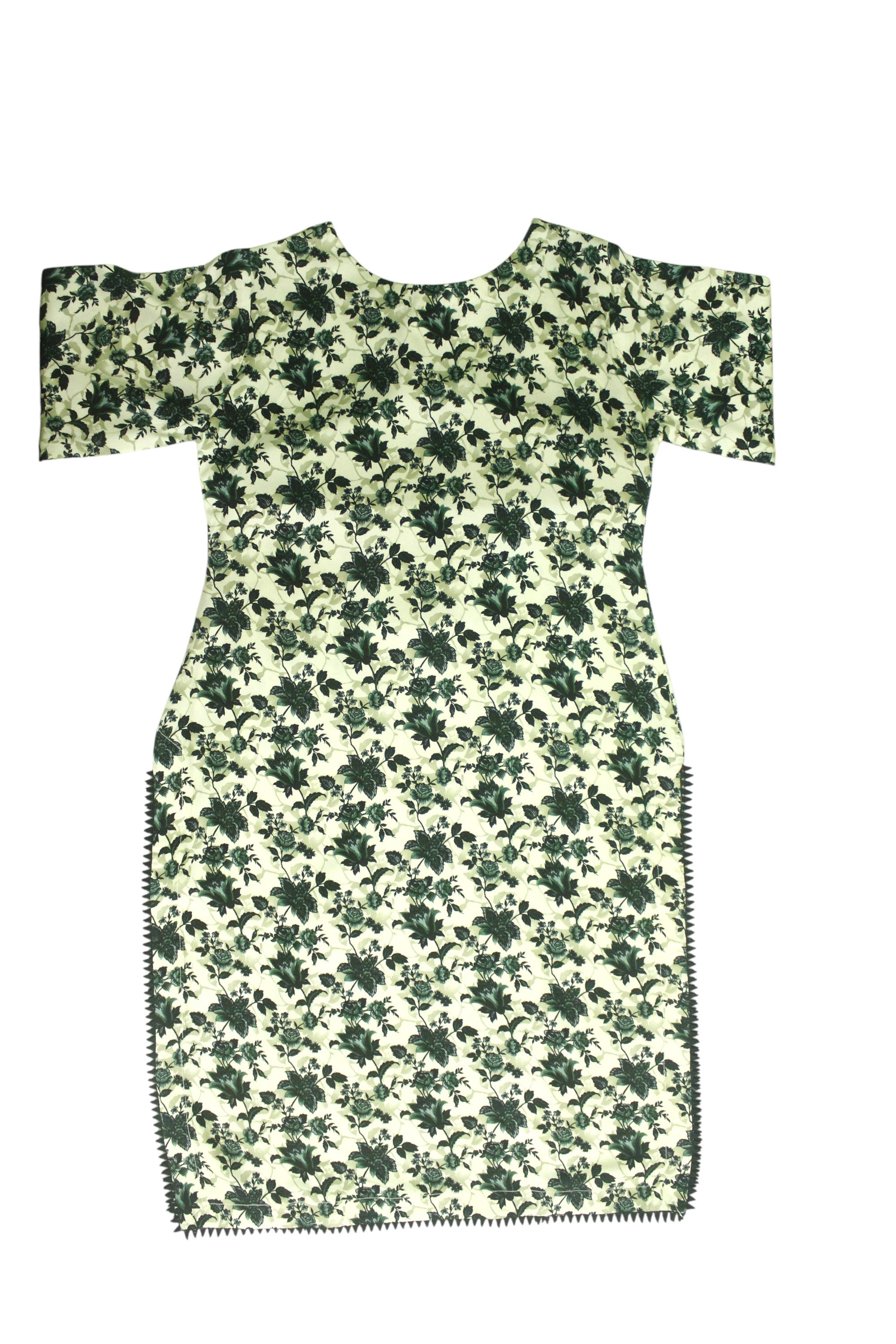 Green Floral Printed Light Khaddar 3-Piece Suit with Green Floral & Lace Detailing