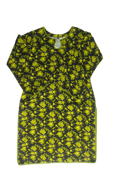 Elegant 3-Piece Printed Linen Banadora Suit with Lace Detailing – Black & Olive Green