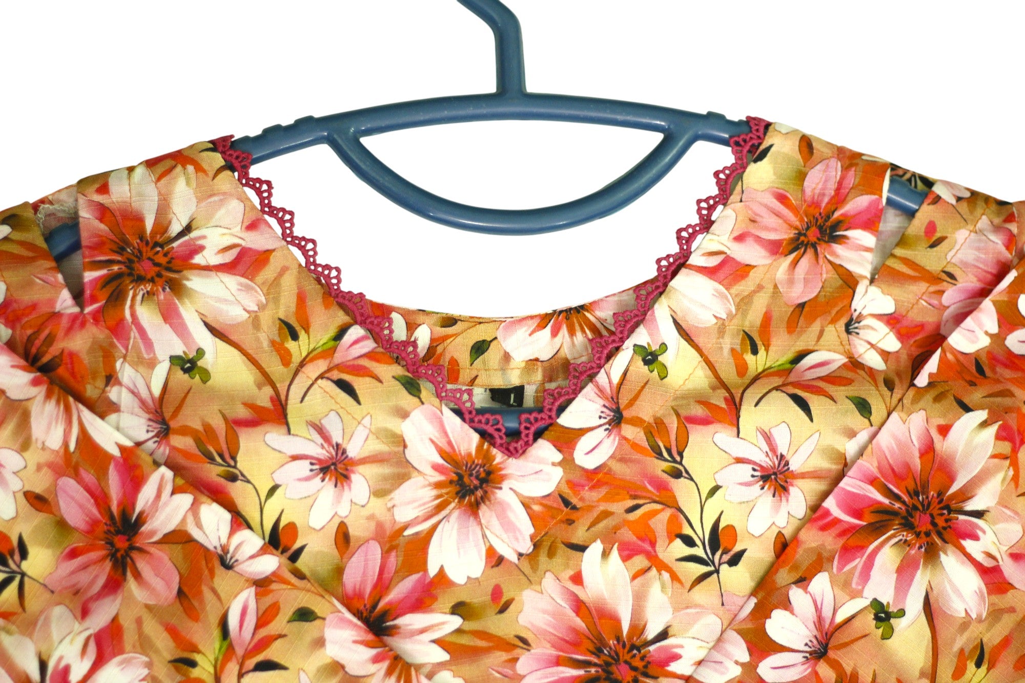 Beige Curtain Floral Printed Light Khaddar 2-Piece Suit with Lace Detailing