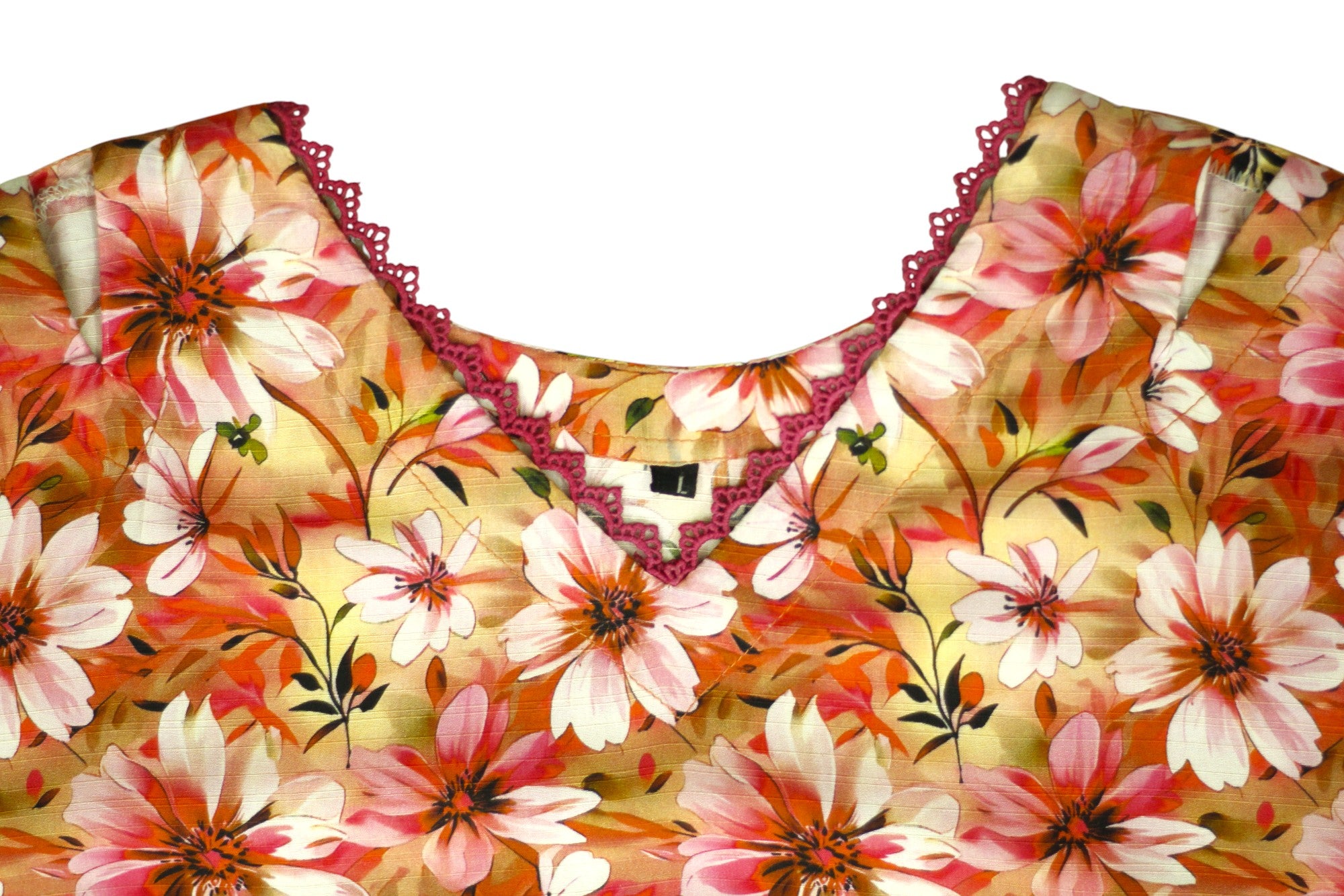 Beige Curtain Floral Printed Light Khaddar 2-Piece Suit with Lace Detailing