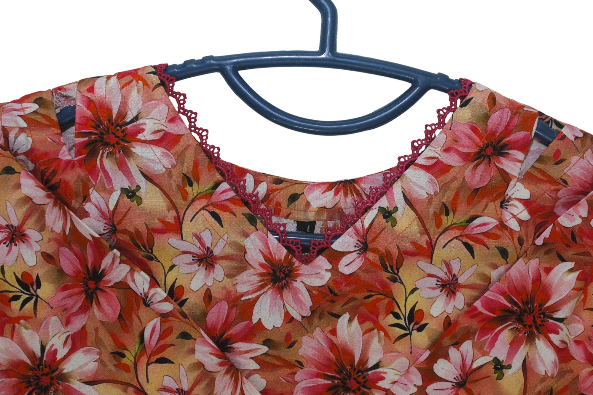 Beige Curtain Floral Printed Light Khaddar 2-Piece Suit with Lace Detailing