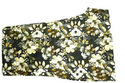 Black Printed Linen 3-Piece Banadora Suit with Lace Detailing