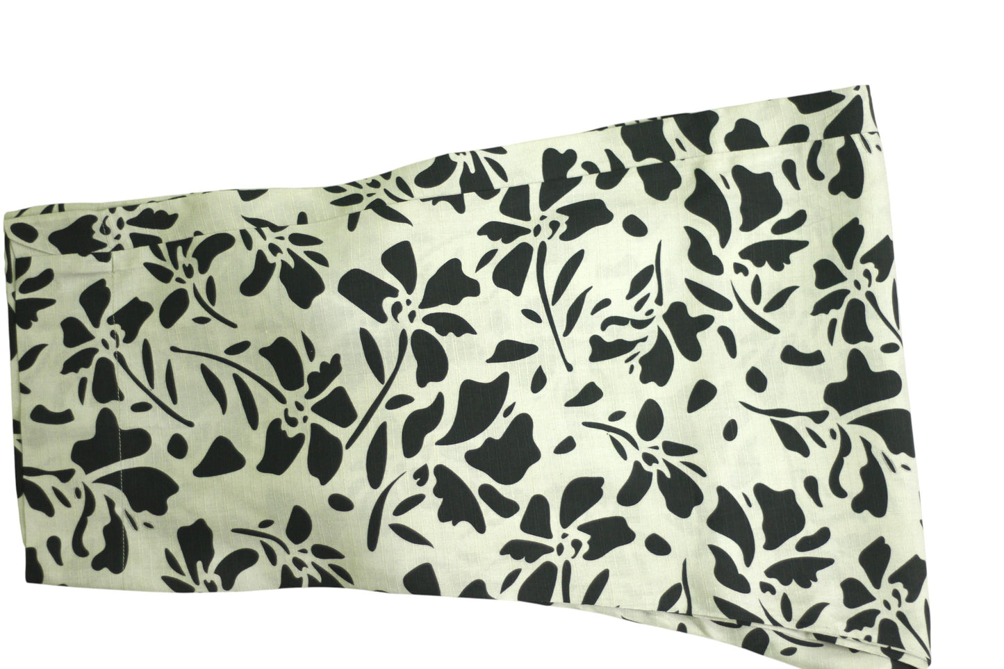 Grey Printed Linen 3-Piece Banadora Suit with Black Pattern & Lace Detailing